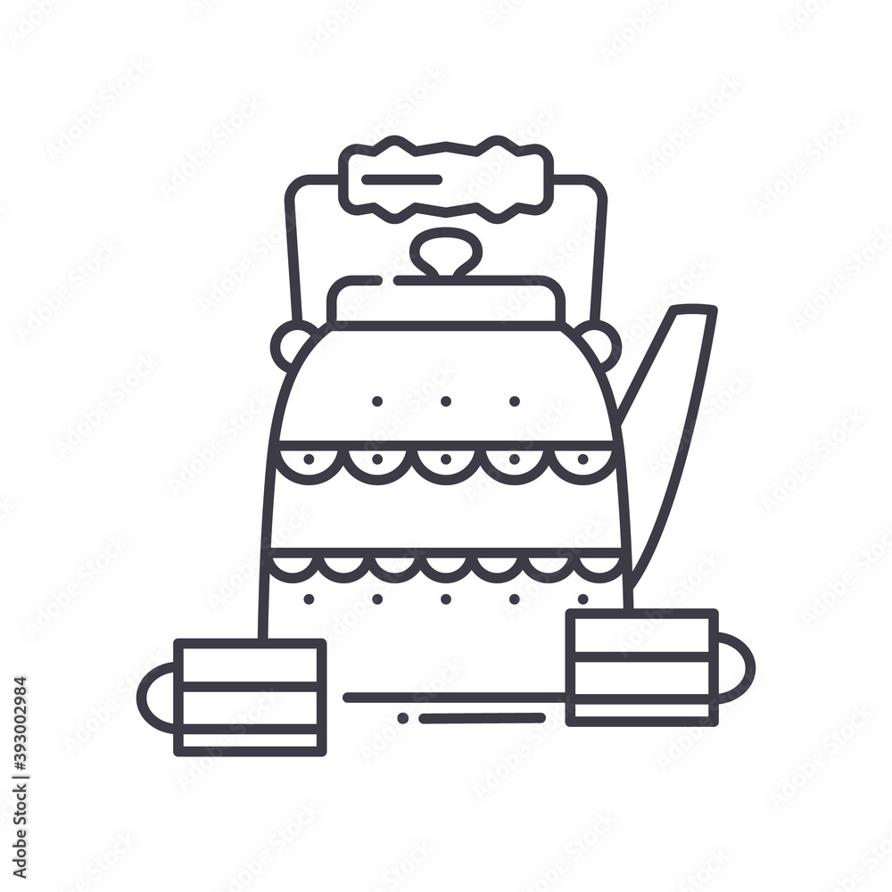 Fototapeta premium Teapot concept icon, linear isolated illustration, thin line vector, web design sign, outline concept symbol with editable stroke on white background.