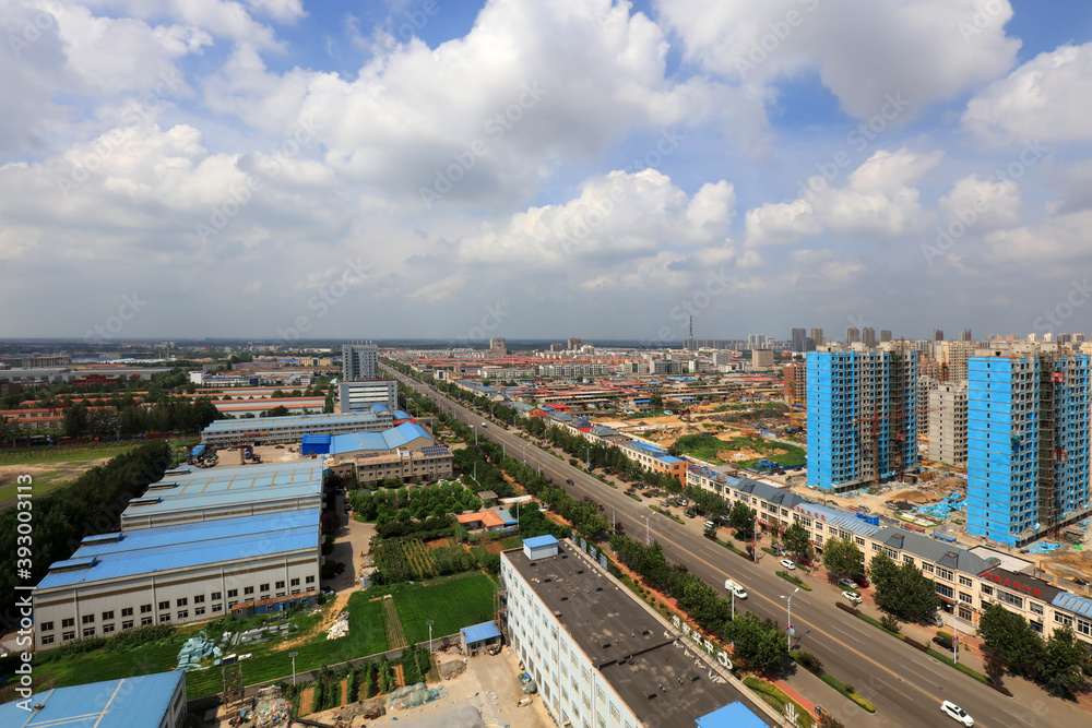 Fototapeta premium Urban architectural scenery, LUANNAN COUNTY, Hebei Province, China