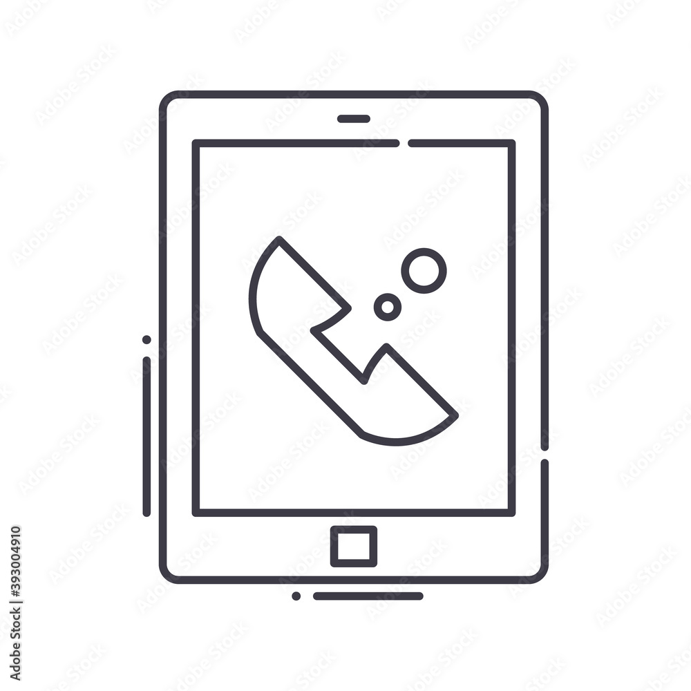 Smartphone icon, linear isolated illustration, thin line vector, web design sign, outline concept symbol with editable stroke on white background. Smartphone icon, linear isolated illustration, thin line vector, web design sign, outline concept symbol with editable stroke on white background.