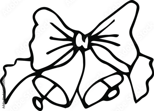 Wallpaper Mural Hand vector illustration. Black and white christmas bells. Torontodigital.ca
