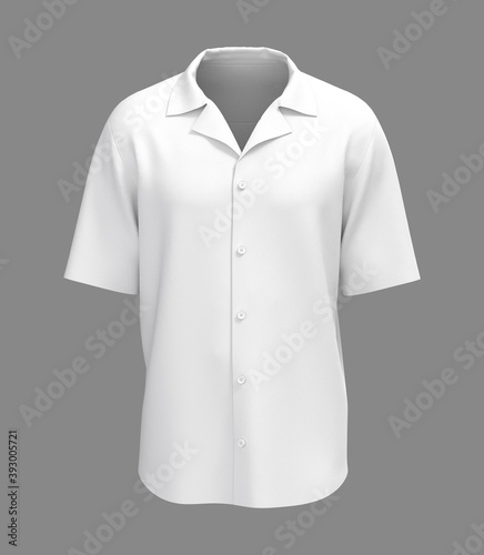 Short sleeve camp shirt mockup. 3d rendering, 3d illustration
