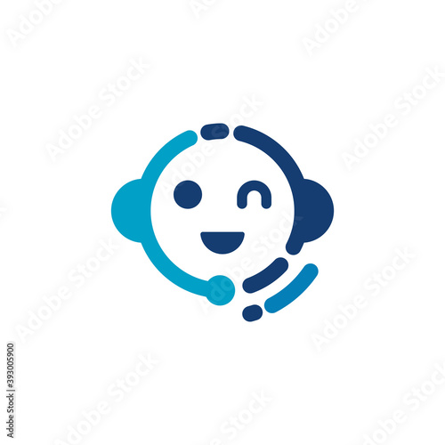 simple modern playful customer service automaton robot vector icon