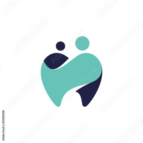 simple modern community care dental health vector icon