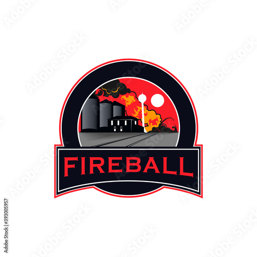 vintage retro rail road train explosion badge style vector icon