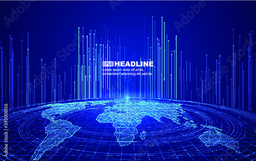 Front line and up line, Internet technology background.