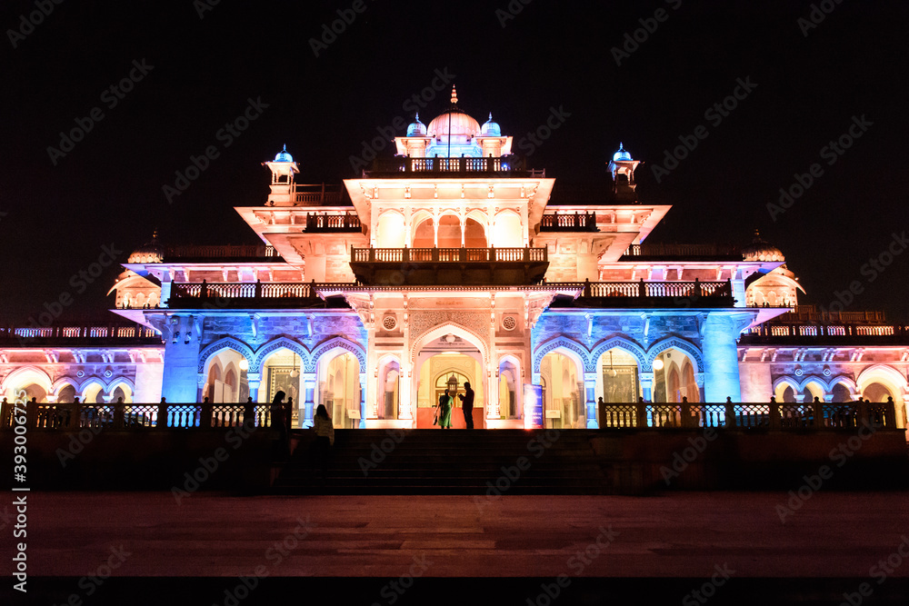 Naklejka premium Albert Hall (Central Museum), Jaipur. It is located in Ram Niwas Garden in Jaipur.