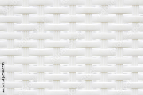 texture of a white plastic basket background. Plastic braided texture.