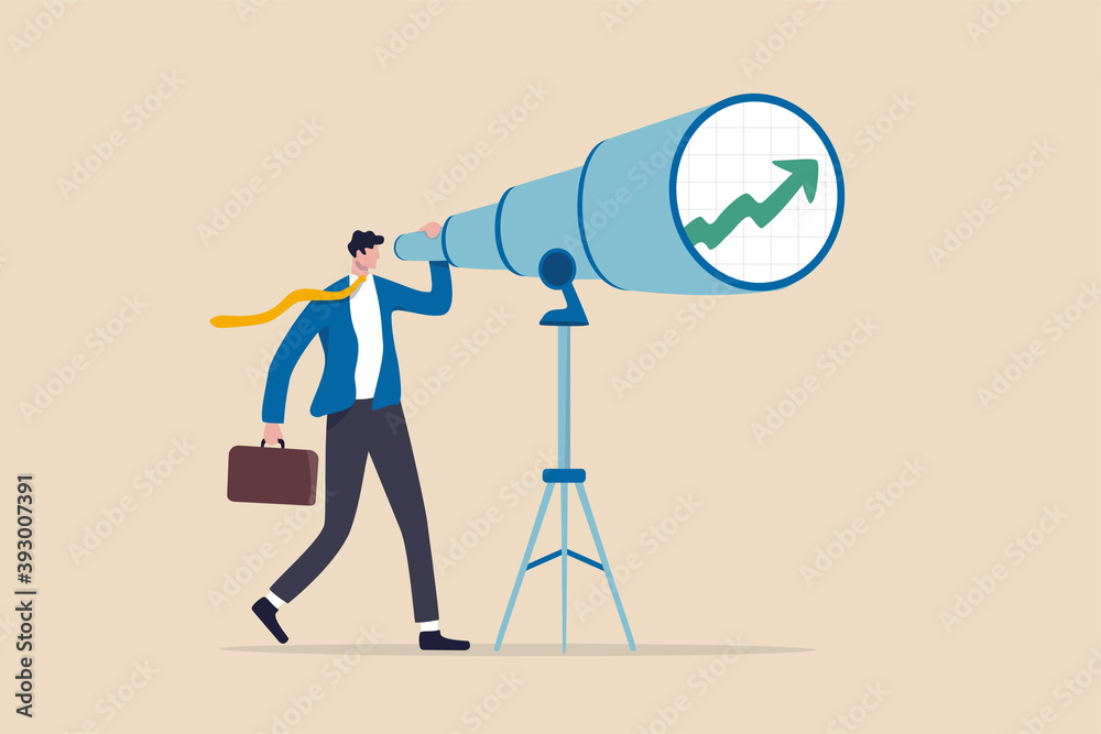 Business and investment vision to see ahead future return or ability to