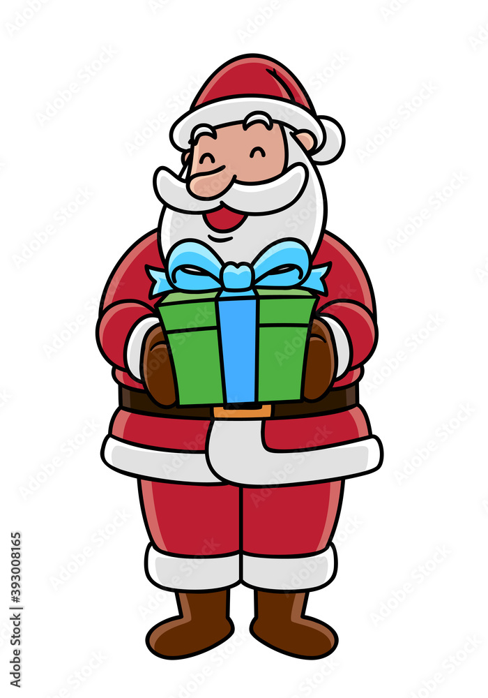 Santa Claus holding gift box Santa Claus holding gift box