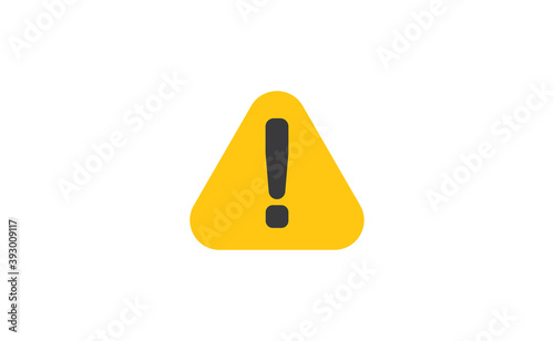 Alert icon. Exclamation danger sign. Rounded triangle with exclamation mark.