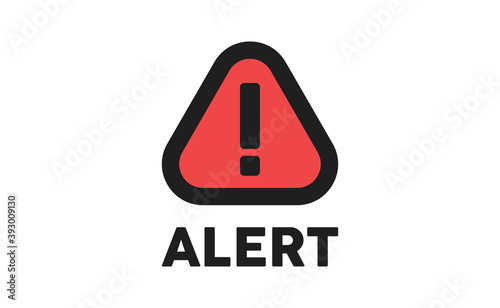 Alert icon. Exclamation danger sign. Rounded triangle with exclamation mark.