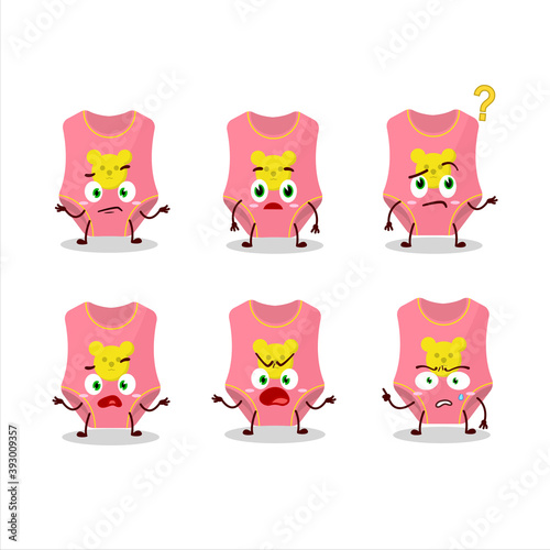 Cartoon character of baby swimsuit with what expression