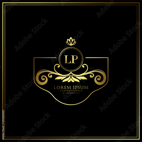 LP Initial Letter Luxury Logo template in vector art for Restaurant, Royalty, Boutique, Cafe, Hotel, Heraldic, Jewelry, Fashion and other vector illustration