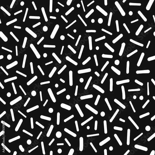 Abstract seamless fashion trend pattern fabric textures  black and white pattern  vector monochrome illustration. Design for web and mobile app.