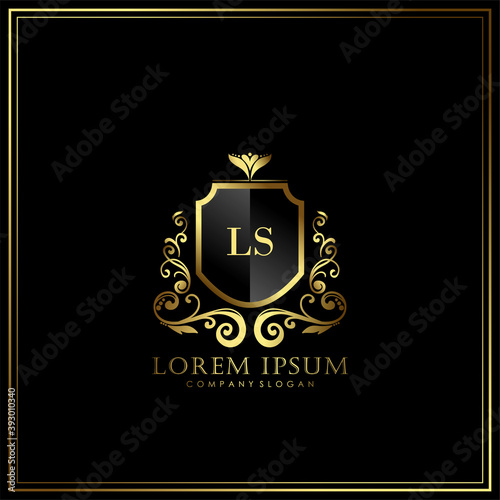 LS Initial Letter Luxury Logo template in vector art for Restaurant, Royalty, Boutique, Cafe, Hotel, Heraldic, Jewelry, Fashion and other vector illustration