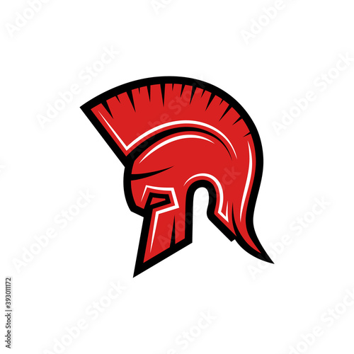 Spartan protective helmet abstract logo.