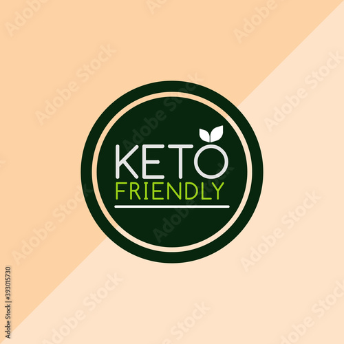 vintage ketogenic diet keto friendly food label vector icon