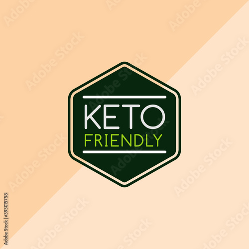vintage ketogenic diet keto friendly food label vector icon