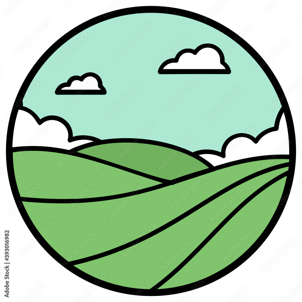 Fototapeta premium Agriculture Fields Vector 