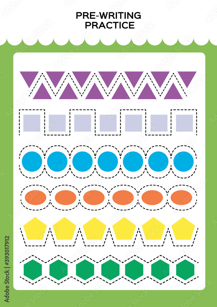 Grafika wektorowa Stock Tracing practice for kids. Prewriting