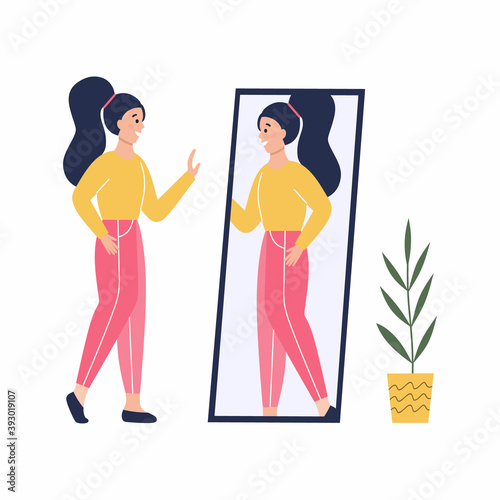 Banner with a call to keep a distance between people. A man and a woman on a poster about coronavirus. Sobig-19 virus epidemic. Poster for a store or medical center.