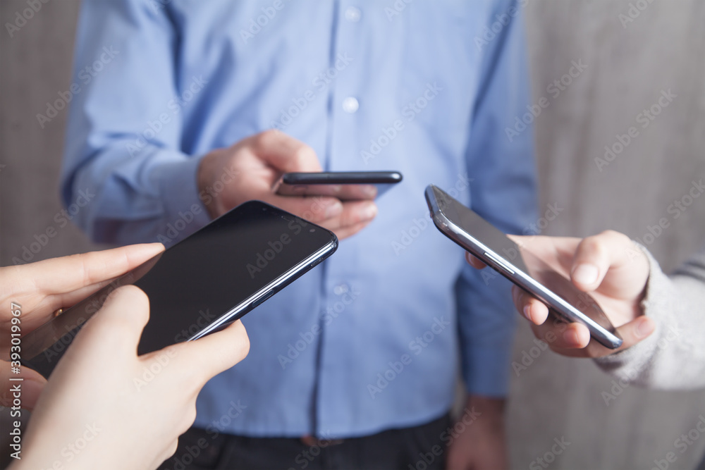 People holding smartphones. Technology. Social media People holding smartphones. Technology. Social media