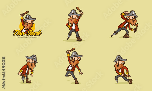 Картината върху платно Pirate character in vintage retro cartoon mascot concept