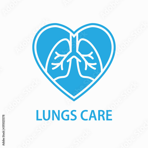 Human lungs icon. Asthma, pneumonia, respiratory diseases clinic logo template. Vector illustration.