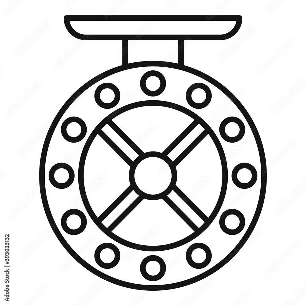 Fototapeta premium Handle fishing reel icon. Outline handle fishing reel vector icon for web design isolated on white background
