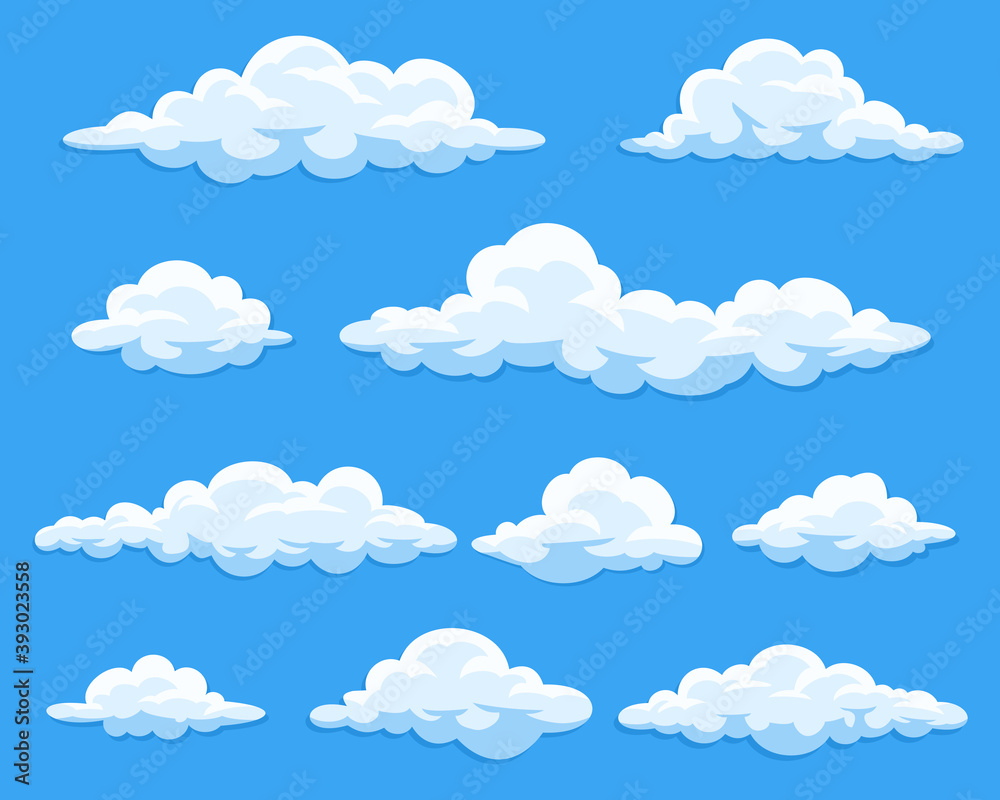 Set of cartoon clouds Set of cartoon clouds