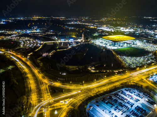 Wolfsburg bei Nacht photo