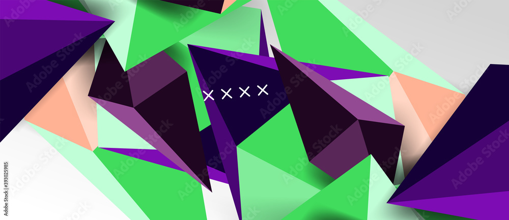 3d low poly abstract shape background vector illustration