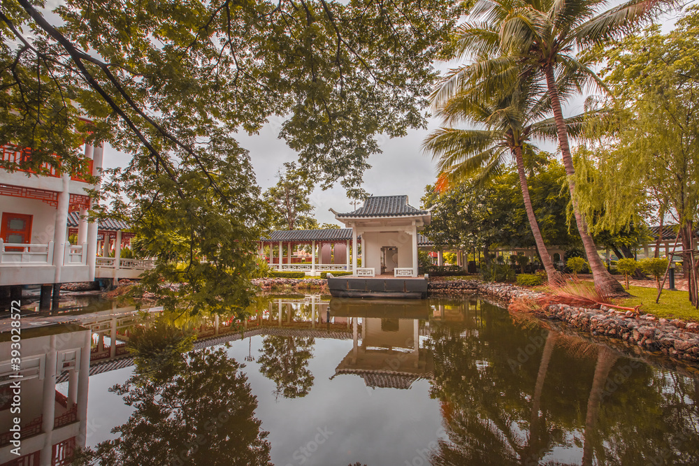 Background of tourist attractions in the park in Khon Kaen of Thailand(Khon Kaen Friendship Park -Nanking).There are accommodations and treadmills around the park for people to exercise or relax Background of tourist attractions in the park in Khon Kaen of Thailand(Khon Kaen Friendship Park -Nanking).There are accommodations and treadmills around the park for people to exercise or relax