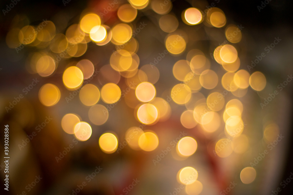 Abstract circular defocused bokeh. Christmas and new year background of light.