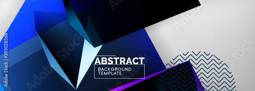 Low poly 3d geometric shapes, minimal abstract background. Vector illustrations for covers, banners, flyers and posters and other