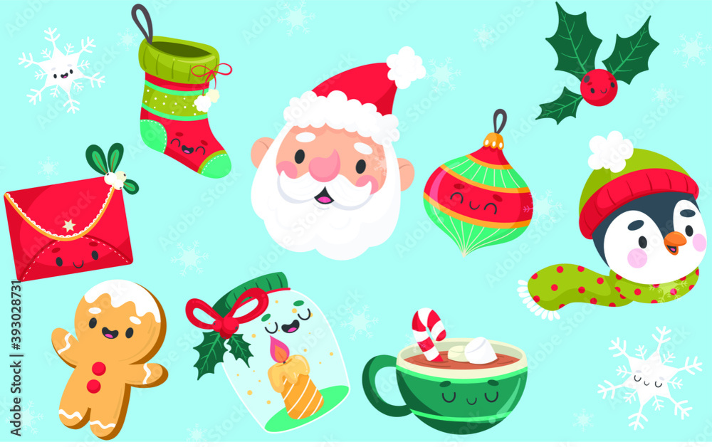 Hand-drawn-Christmas-element-collection | Vector illustration EPS 10.