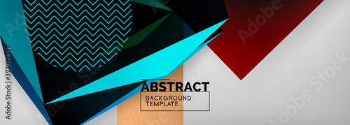 Low poly 3d geometric shapes, minimal abstract background. Vector illustrations for covers, banners, flyers and posters and other