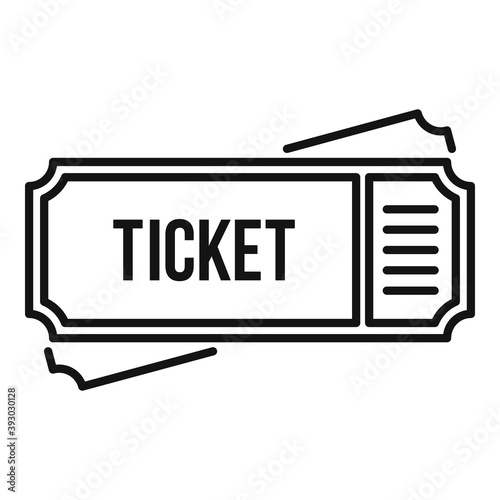 Guide paper ticket icon. Outline guide paper ticket vector icon for web design isolated on white background