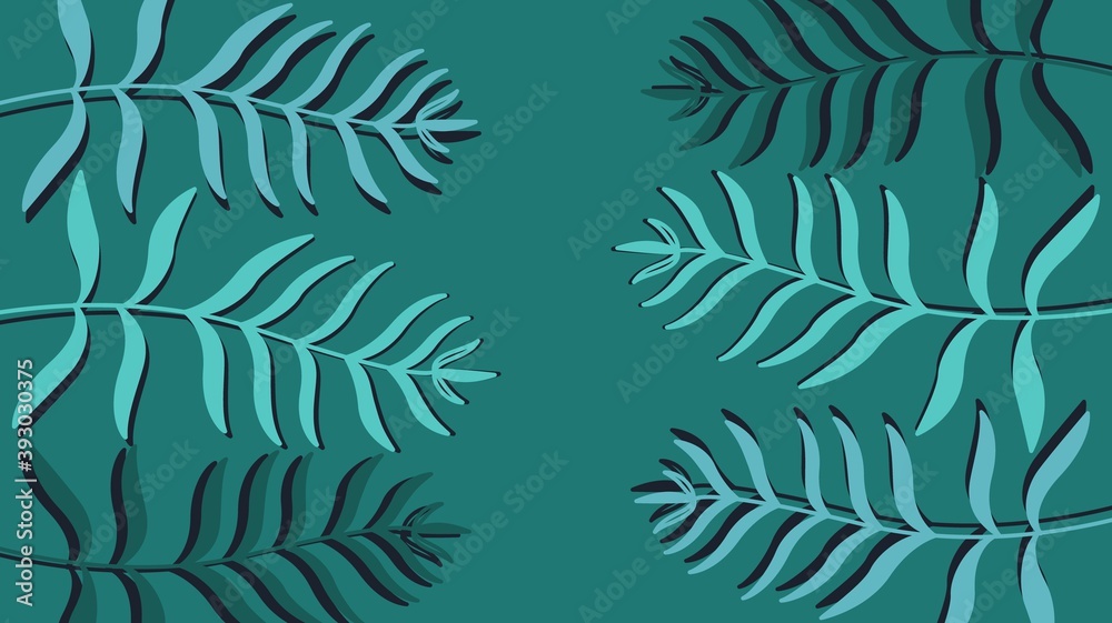 Abstract tropical leaves elements floral background