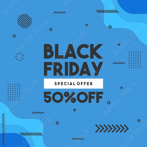 Up to 50% off black friday background design with typography