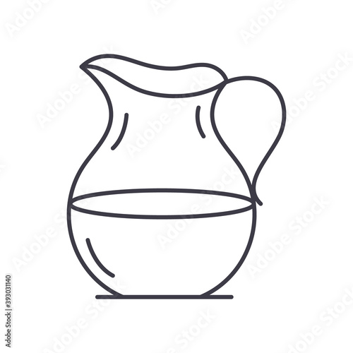 Jug icon, linear isolated illustration, thin line vector, web design sign, outline concept symbol with editable stroke on white background.