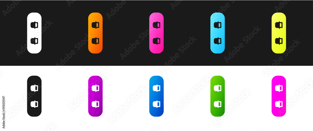 Set Snowboard icon isolated on black and white background. Snowboarding board icon. Extreme sport. Sport equipment. Vector Illustration. Set Snowboard icon isolated on black and white background. Snowboarding board icon. Extreme sport. Sport equipment. Vector Illustration.