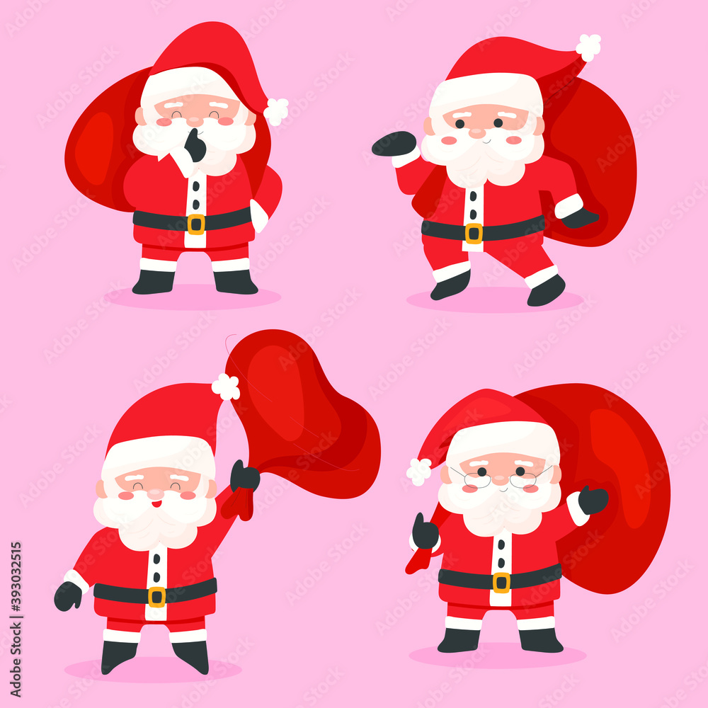 Hand-drawn Santa-Claus-character-collection | Vector illustration EPS 10. Hand-drawn Santa-Claus-character-collection | Vector illustration EPS 10.