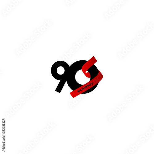 90 Years Anniversary Celebration Elegant Vector Template Design Illustration