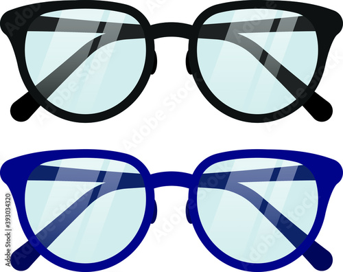 Dark vector glasses isolated on white background