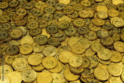Close up of the gold coins of the USA photo