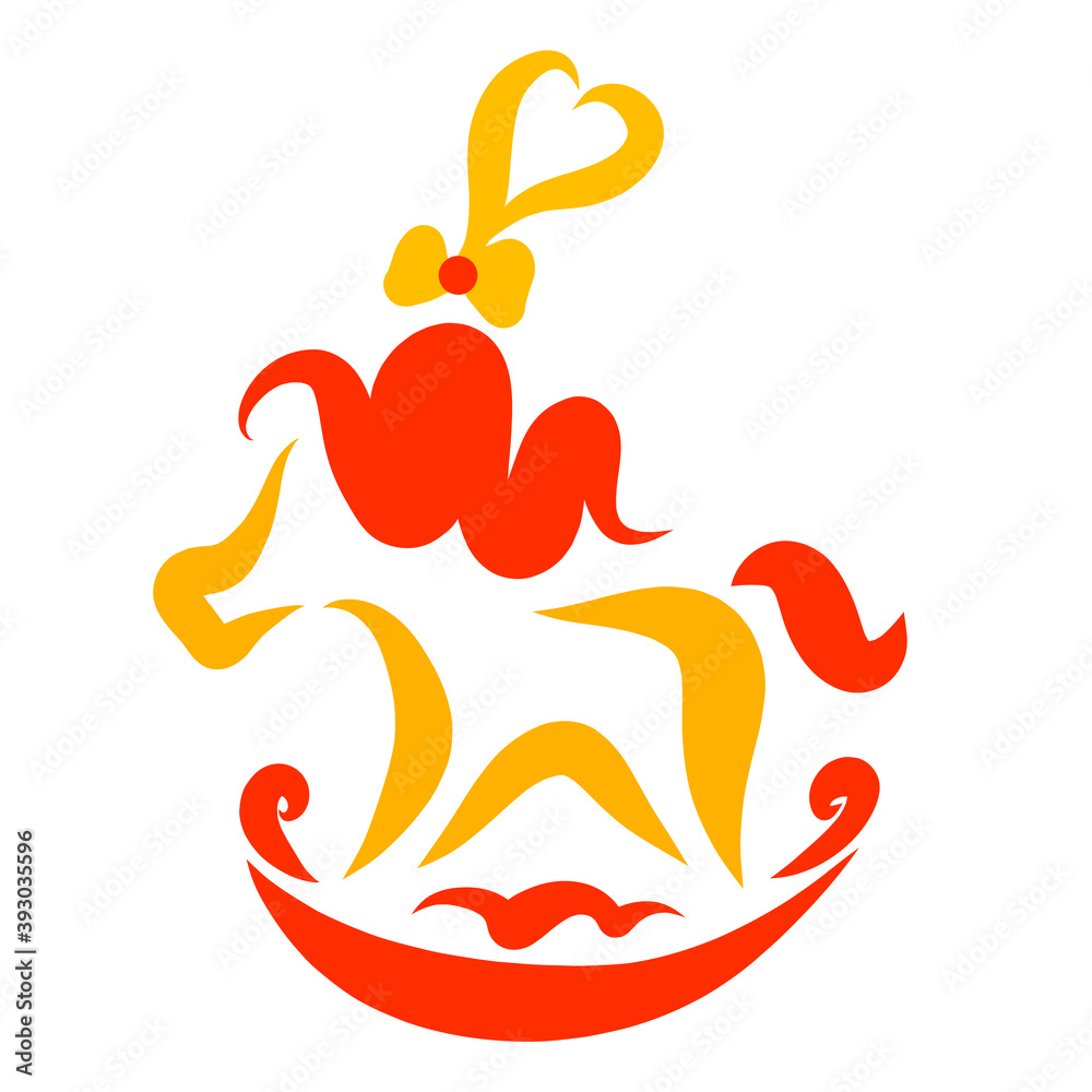 Cute rocking horse with a heart-shaped loop Cute rocking horse with a heart-shaped loop
