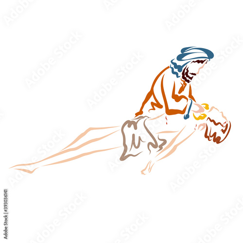 a merciful samaritan takes care of a beaten robbed man