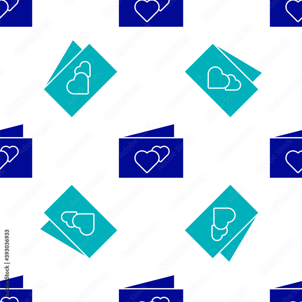 Blue Greeting card icon isolated seamless pattern on white background. Celebration poster template for invitation or greeting card. Vector. Blue Greeting card icon isolated seamless pattern on white background. Celebration poster template for invitation or greeting card. Vector.