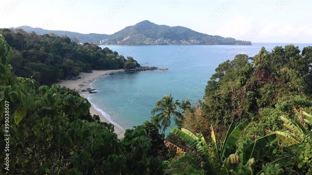 View of the secret beach in Phuket through a lot of greenery. Haad Laem Sing. Thailand View of the secret beach in Phuket through a lot of greenery. Haad Laem Sing. Thailand